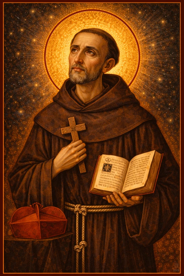 Saint John of the Cross Byzantine icon, Carmelite mystic reflecting divine union and interior transformation